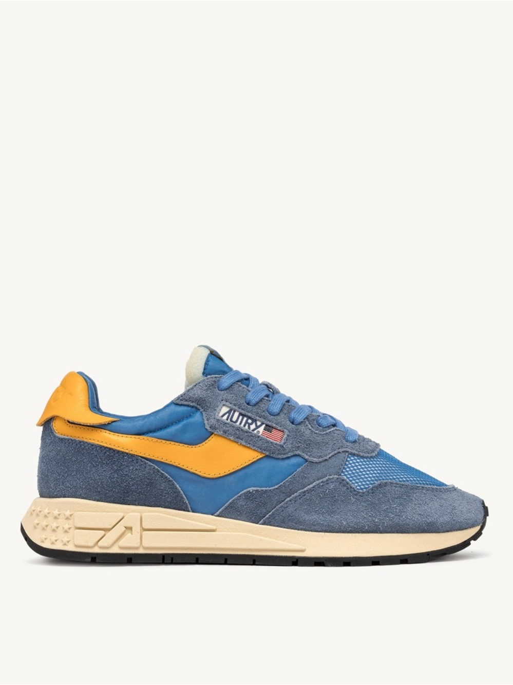 Autry Reelwind Low Sneakers Nylon And Suede Color Cenble Gold Fusion Shoes Retro